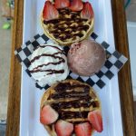 Mini waffles (de chocolate y arequipe)