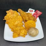 Cuarto de pollo apanado